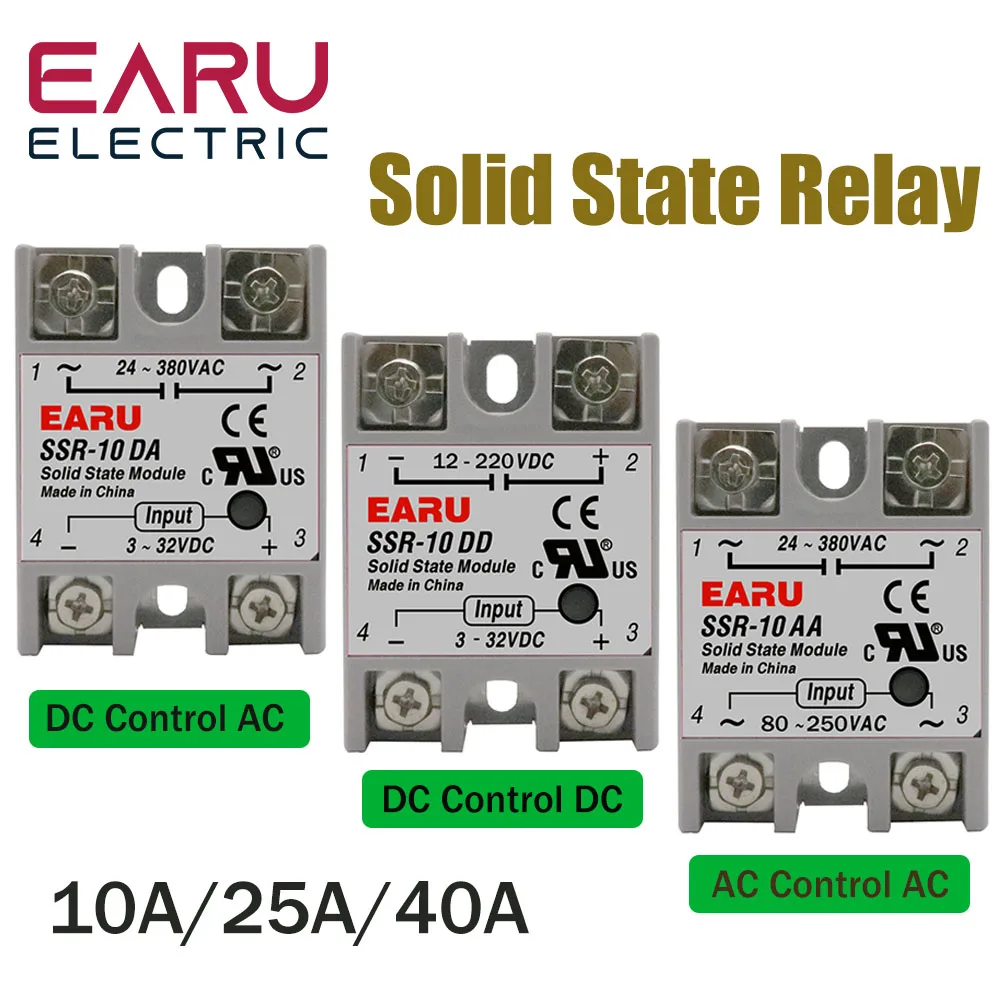 SSR-25DA SSR-40DA SSR-25AA SSR-40AA SSR 10A 25A 40A DD DA AA твердотельный релейный модуль для контроля