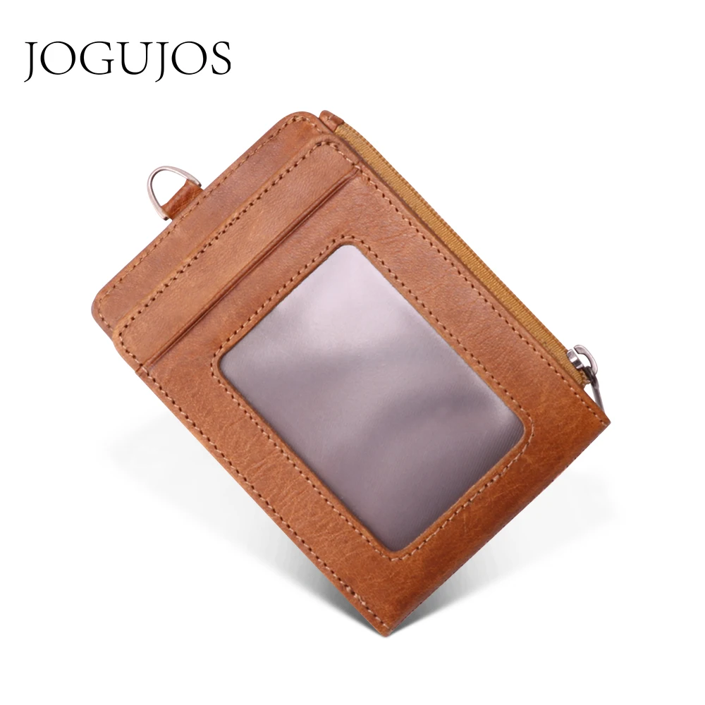 Мужской кошелек из натуральной кожи JOGUJOS модный с радиочастотной идентификацией