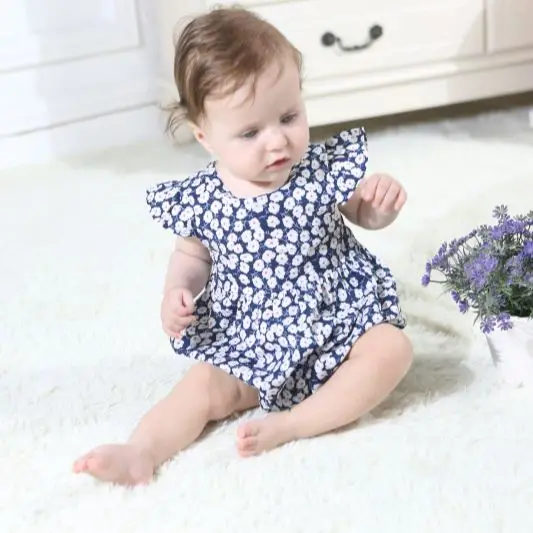 Newborn Baby Girls Floral Bodysuits Summer Clothes Toddler Fly Sleeve Casual Bodysuit Jumpsuit Infant Playsuit Outfits | Мать и ребенок