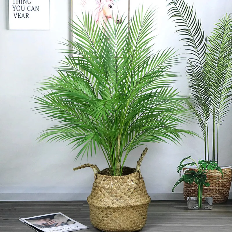 

70-125CM Large Artificial Palm Tree Fake Plants Fern Leaf Plastic Branch Landscaping Home Garden Christmas Decorat Accessories