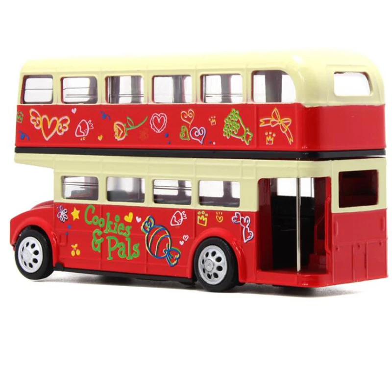 1:28 Simulation Alloy Car Double-Decker Bus Toy Sound And Light Sightseeing Model Children's Educational Toys Gift | Игрушки и хобби