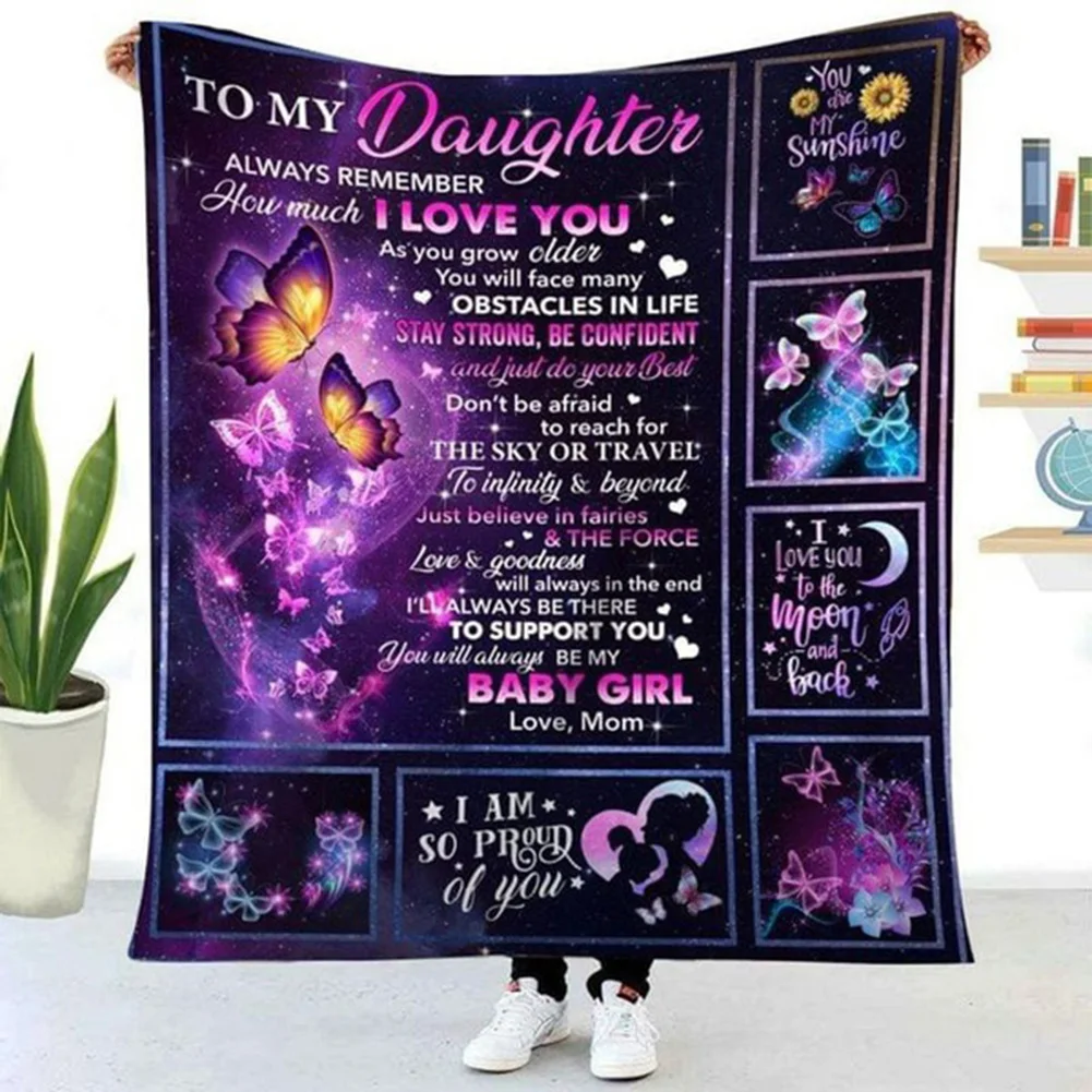 Реверсивный Фланелевое жене папы дочери и сына с изображением бабочки букв