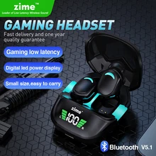 Zime G7S Bluetooth Earphone Wireless 5.1 TWS Low Latency Gaming Earphones Stereo Sound Bass Noise Reduction with Mic Waterproof