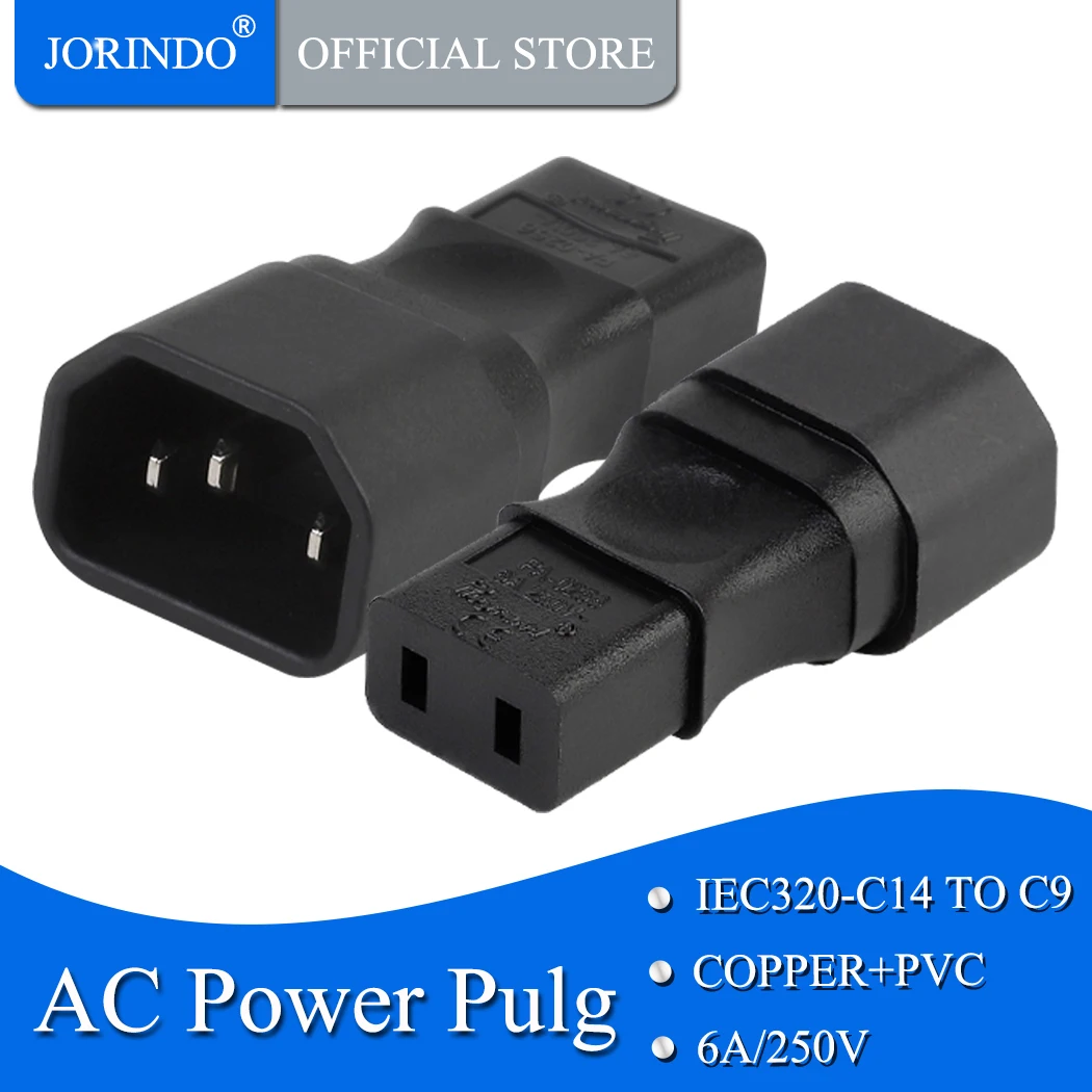 JORINDO IEC320 C14 для C9 Мощность адаптер переменного тока IEC 320 3 контакт с штекерным C8