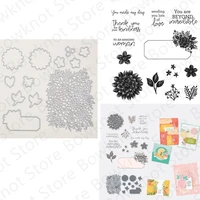 dahlia days metal cutting dies and clear stamps for diy scrapbooking decor embossing template greeting card handmade 2022 new