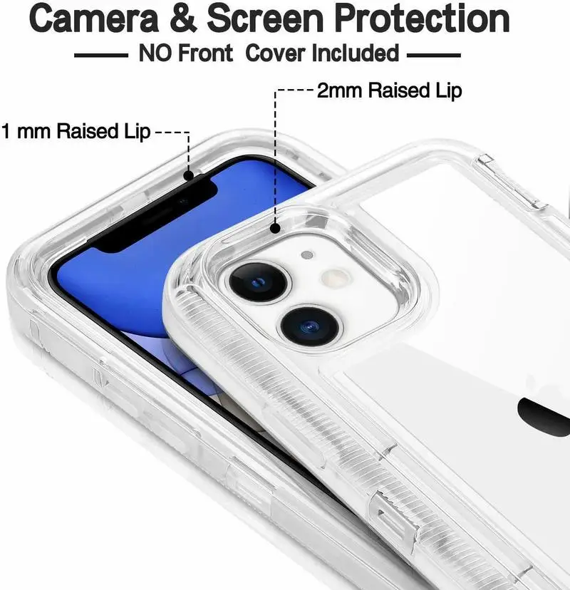 Гибридный сверхмощный 360 полноразмерный чехол для iPhone 12 Pro Max XR 6 7 8 Plus 11 прочный