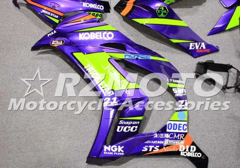ABS мотоцикл обтекатель комплект подходит для kawasaki Ninja ZX-10R zx10r 10r 16 17 на заказ Фиолетовый Зеленый Прохладный