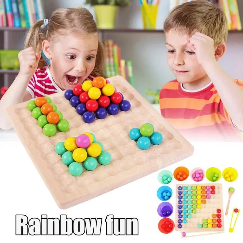 

Rainbow Elimination Toy Parent-child Interaction Wooden Toys Puzzle Holiday Educational Bump For Kids Game Adult Gifts Boar Y1M8