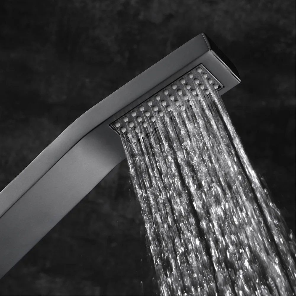 Black Rainfall Hand Shower Brass Hold Showers Bathroom Accessories Rain Showerheads Square Shape | Обустройство дома