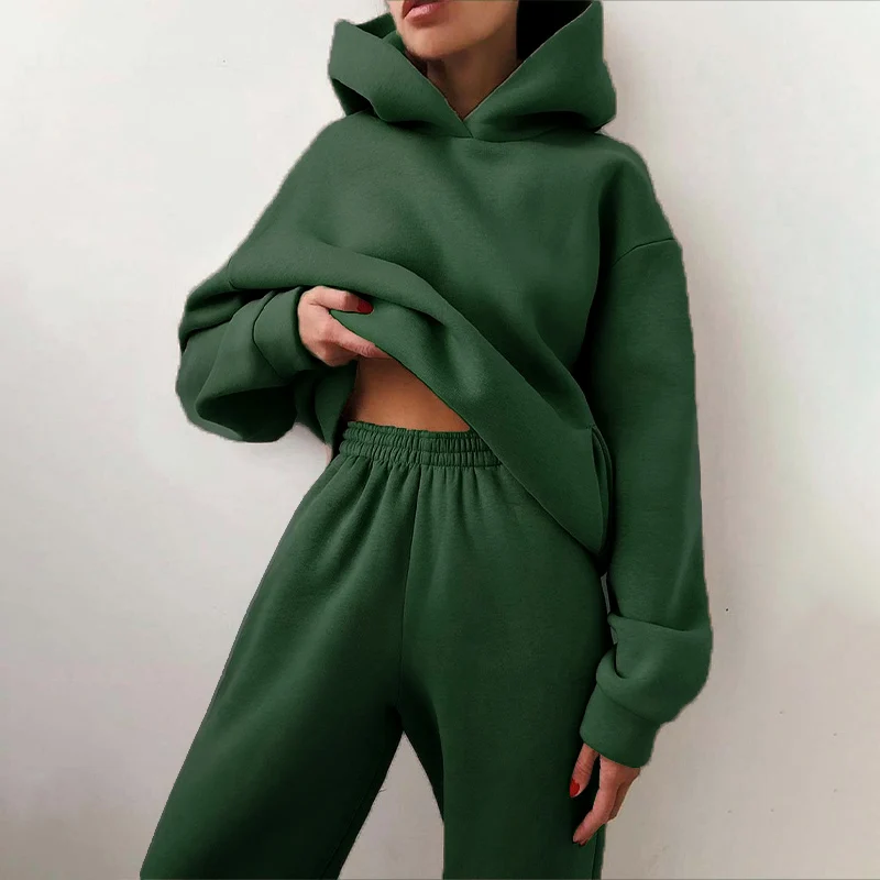 

2021 Spring Autumn Women Hoodies Sweatshirt Tracksuit 2 Pieces Sets Pants Suits