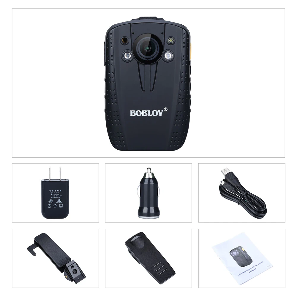 BOBLOV HD31-G мини-камера 64 Гб тела Камера полиции Ночное видение 1296P HD видео