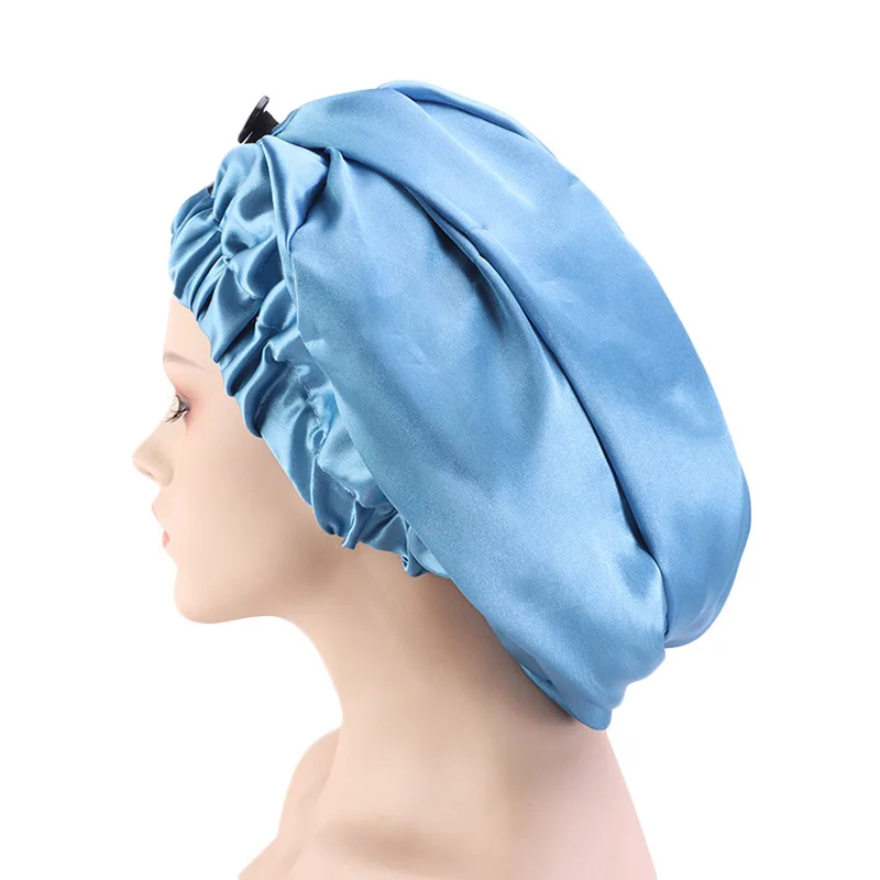 

Elastic Wide Edge Satin bonnet Long Hair Hat Sleeping Hats Wrap Night Cap Hair Care Bonnet for Women Men Unisex Cap Bonnet