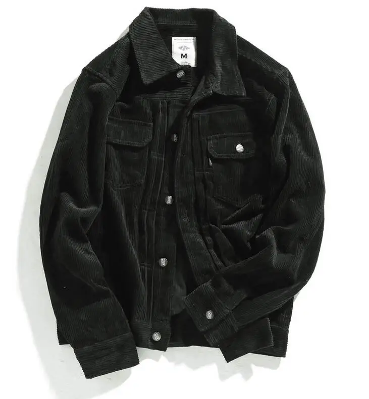 Брендовая одежда Вельветовая мужская куртка Осень Зима мульти карман оснастка