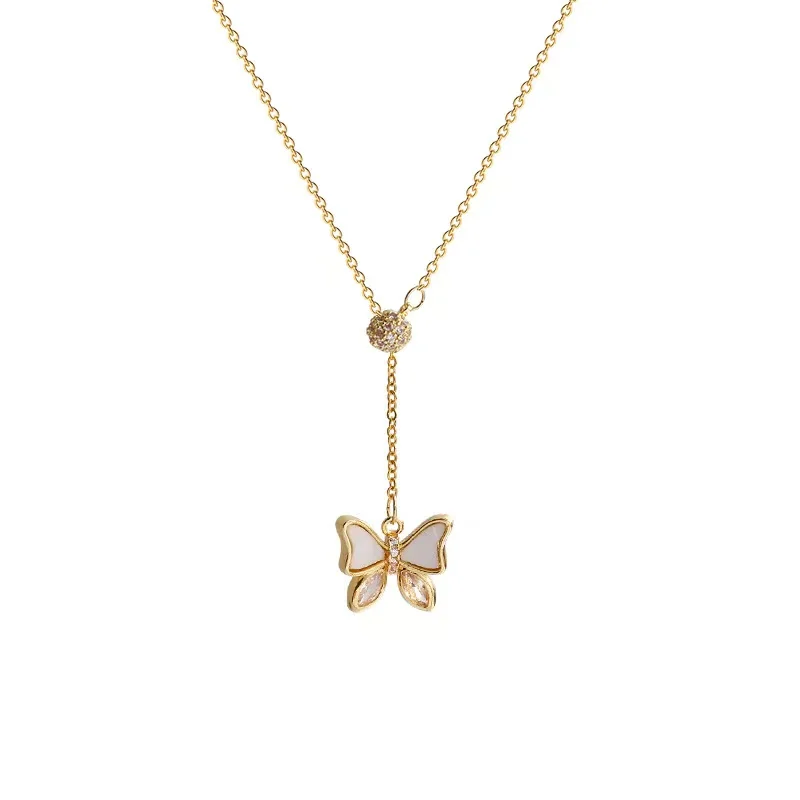 

Pandora Butterfly Necklace Pendant Women's Necklace Lian Golden Necklace Collar Sweet Jewelry 2021 Korean Popular Girls Collar