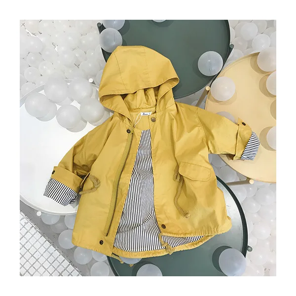 Детский тренчкот для девочек Длинная ветровка детская одежда Осенняя с