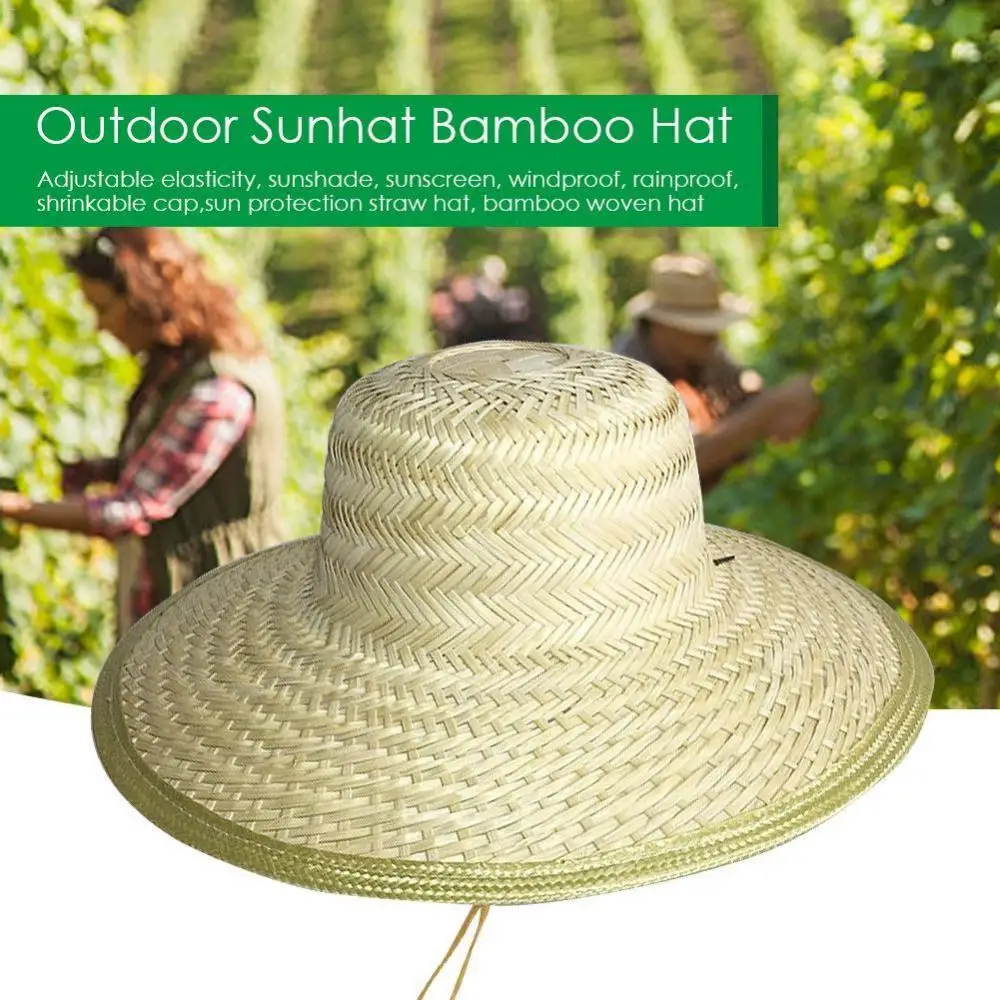 

40% Discounts Hot! Men Women Bamboo Weave Summer Outdoor Sun Protection Wide Brim Straw Hat Cap1