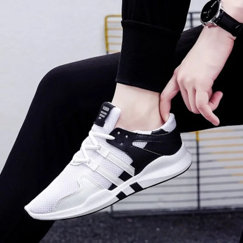 Новинка 2019 года модная мужская обувь дышащая односеточный Повседневный белый