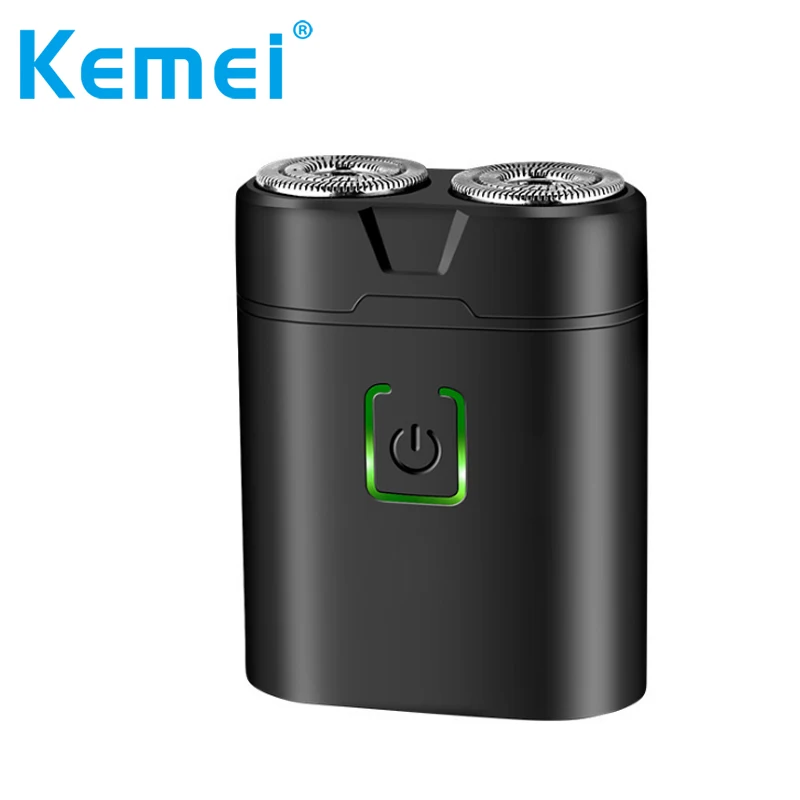 

Kemei IPX5 Waterproof Shaving Machine Portable Electric Pocket Shavers For Men Double Blade USB Rechargeable Beard Razor