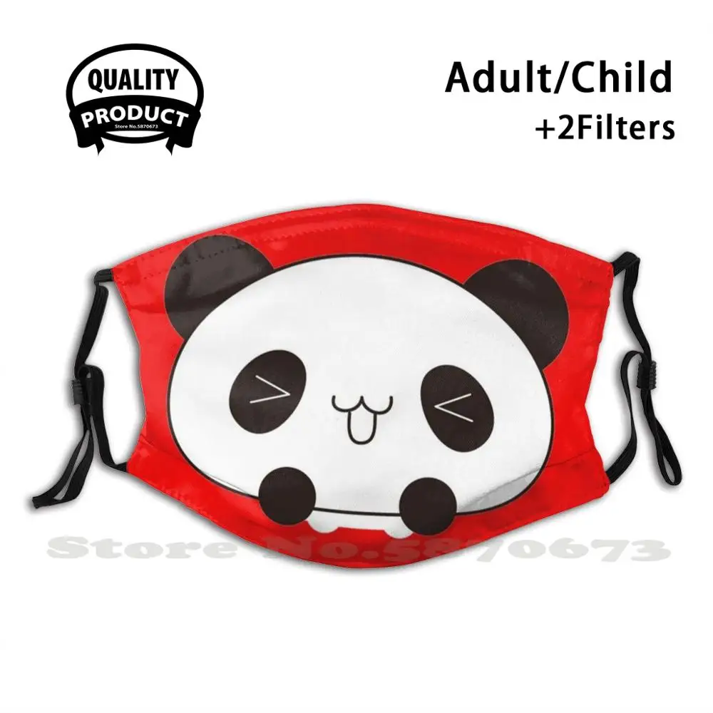 Маска для лица в виде панды с фильтром, милая Зверюшка для малышей, панда, куб, панда, медведь, Очаровательное животное