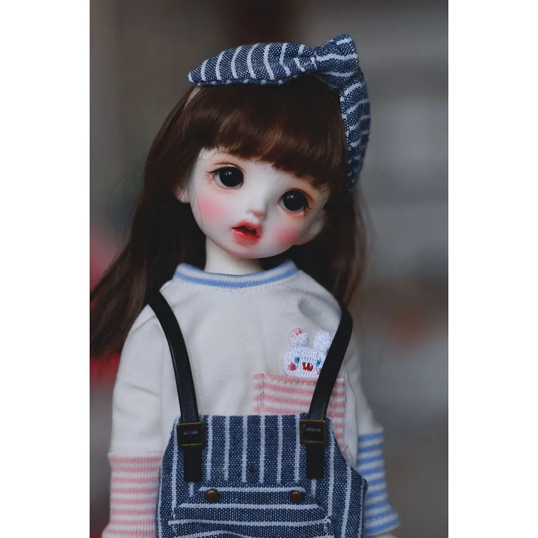 Полосатый комбинезон с длинным рукавом комплект одежды для кукол 1/6 BJD аксессуары