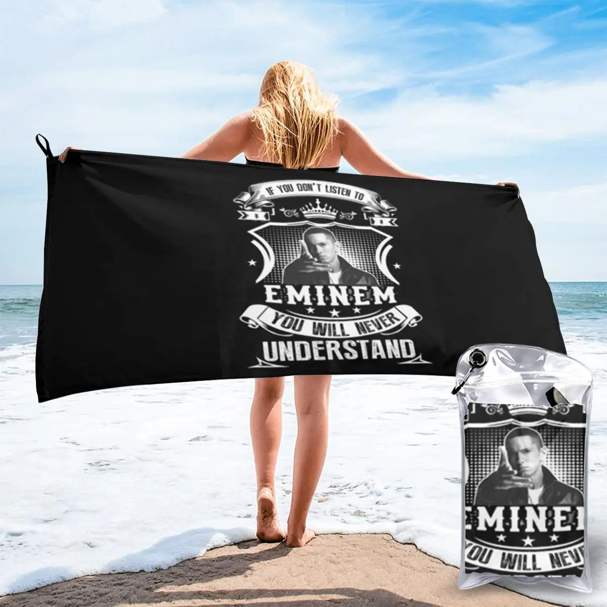 Если вы не слушаете Eminem никогда поймете новейшее повседневное Пляжное Полотенце