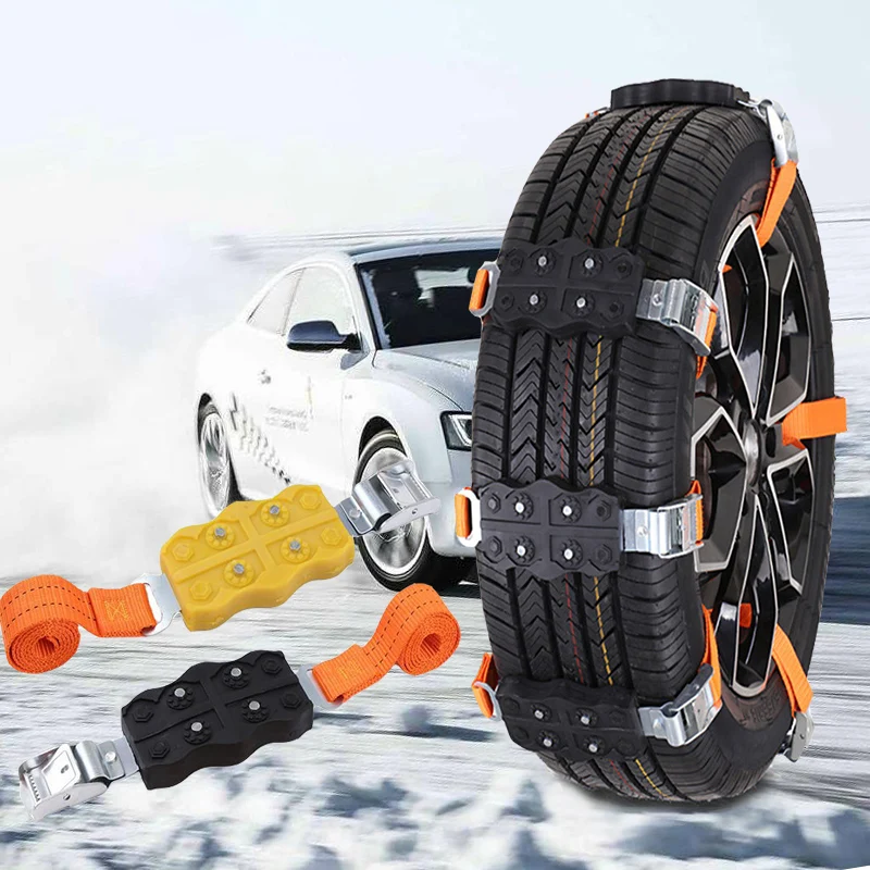 

2X Universal Anti-slip Emergency Car Tire Snow Chain Winter Ice Road Tire Wheel Chain For Outdoor Jeep SUV Pickup 4WD 4X4 UTE