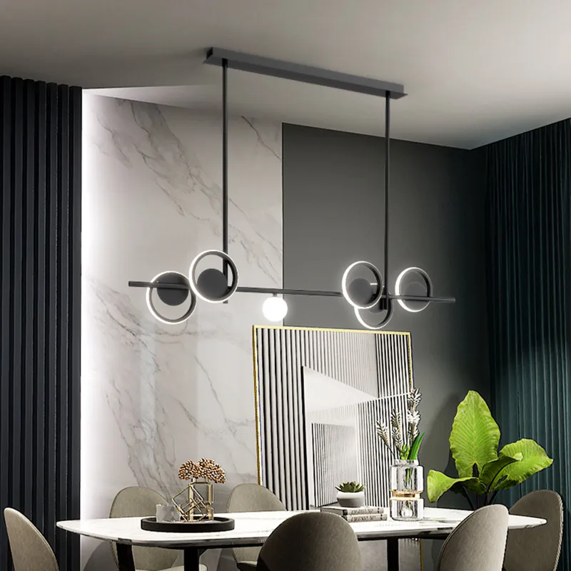 Prezzo Lampadario Moderno In Ferro Battuto Decorazioni Semplici Illuminazione Nordic Bubble Light LED Black Bar Counter 220-240V Lampadario Per Sala Da Pranzo