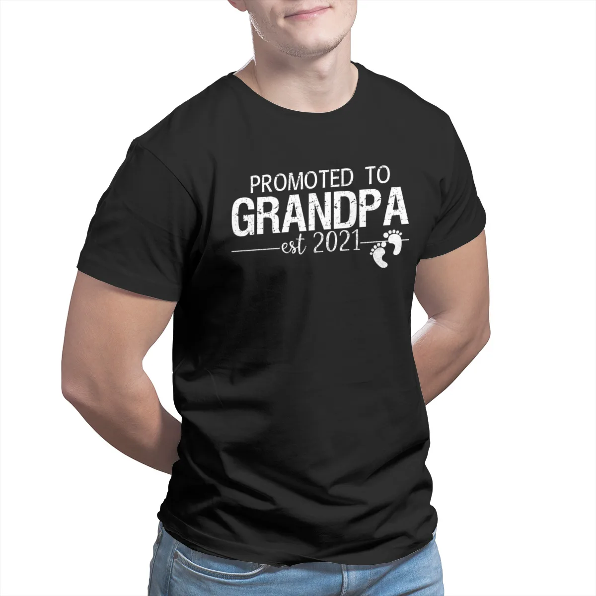 

promoted to grandpa 2021 Fashion Wholesale Clothes Punk Short Sleeve Graphic T-shirt 28361