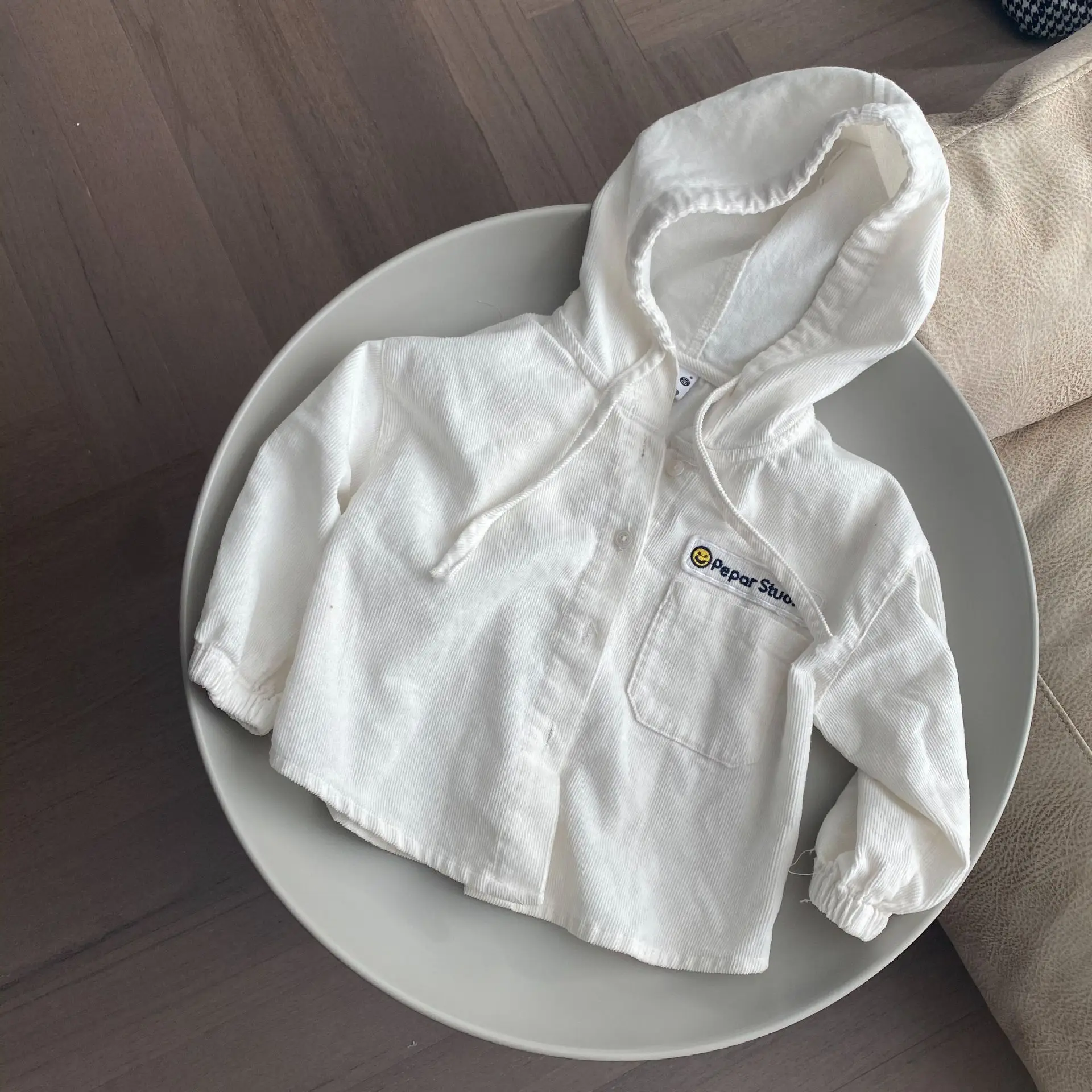 

7119 Kids Clothing Set Children's Solid Color Sports Suit Hooded Jacket +Pant Baby Girl Set Boys Leisure Two Piece Set Outfit