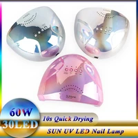 60w uv led lamp gel nail dryer with 30 pcs led nail lamp for manicure machine nail art equipment for fast drying all gel polish