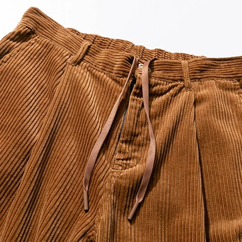 Винтажные осенние мужские вельветовые брюки с широкими штанинами повседневные