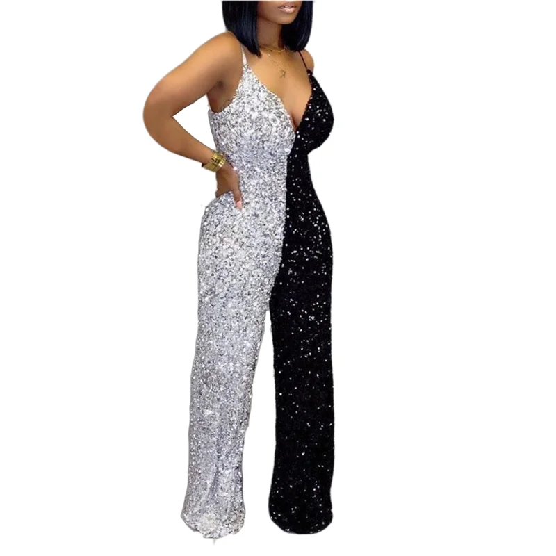 Tmustobe/осенний сексуальный комбинезон на бретельках с блестками Женский без