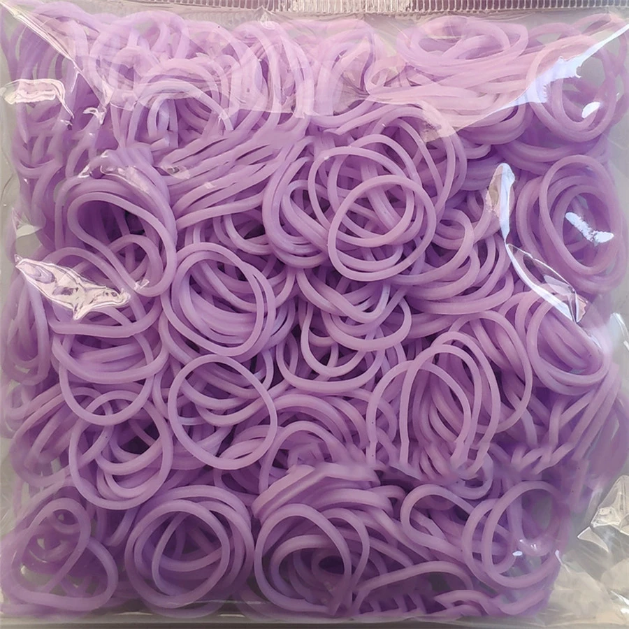 Jelly purple 600 эластичные резиновые браслеты разных цветов, детские домашние браслеты для плетения, браслеты для женщин - Окраска металла: Jelly purple