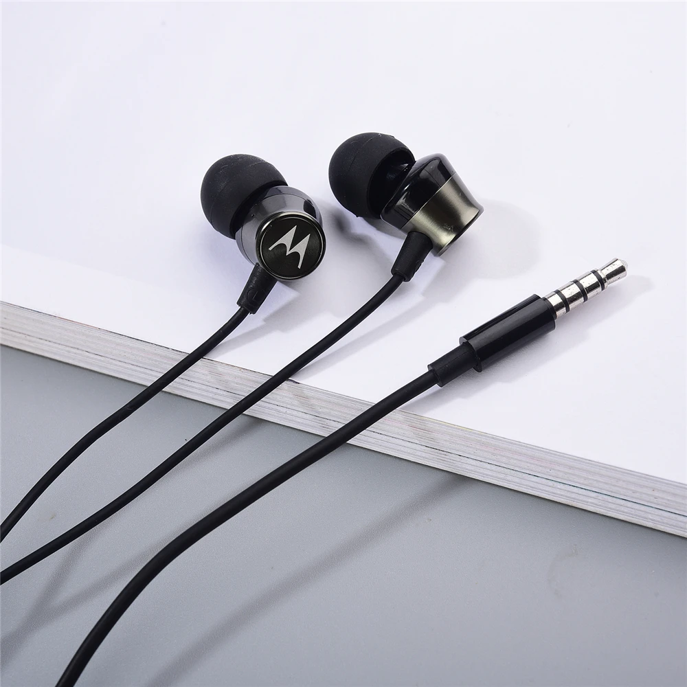 Original 3.5MM Ear Buds Wire Control Headphones With Mic Heavy Bass Metal Earphones For Motorola Moto One Hyper P30 E5 G50 G7 G8 |