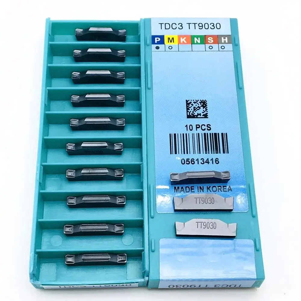 10 pieces of TDC3 TT9030 turning insert taegutec slotting carbide lathe parts tool | Turning Tool