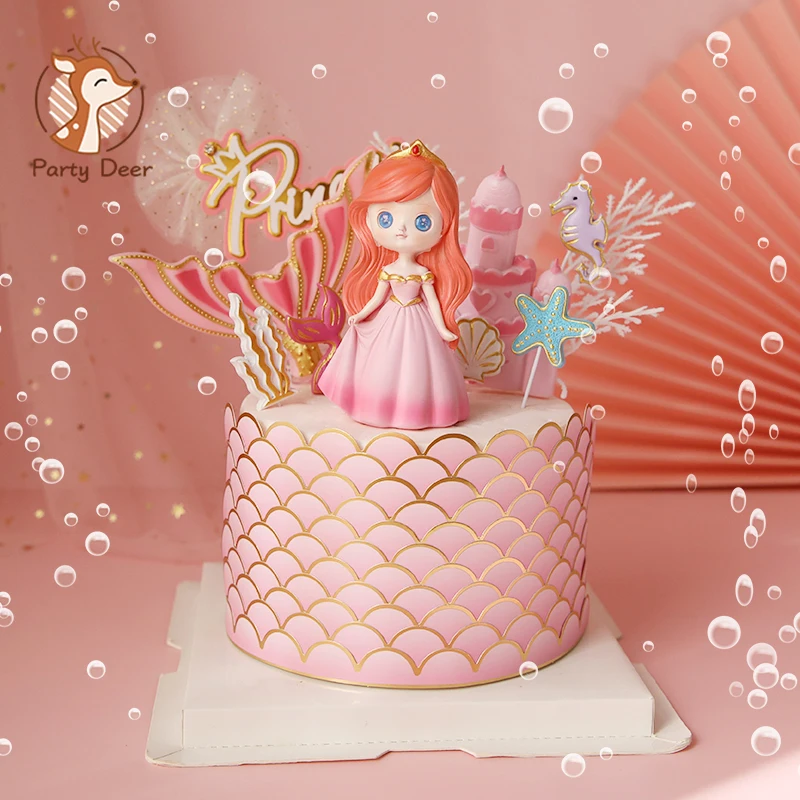 Корона в форме рыбьего хвоста русалки для маленьких океан мир Девушка торт