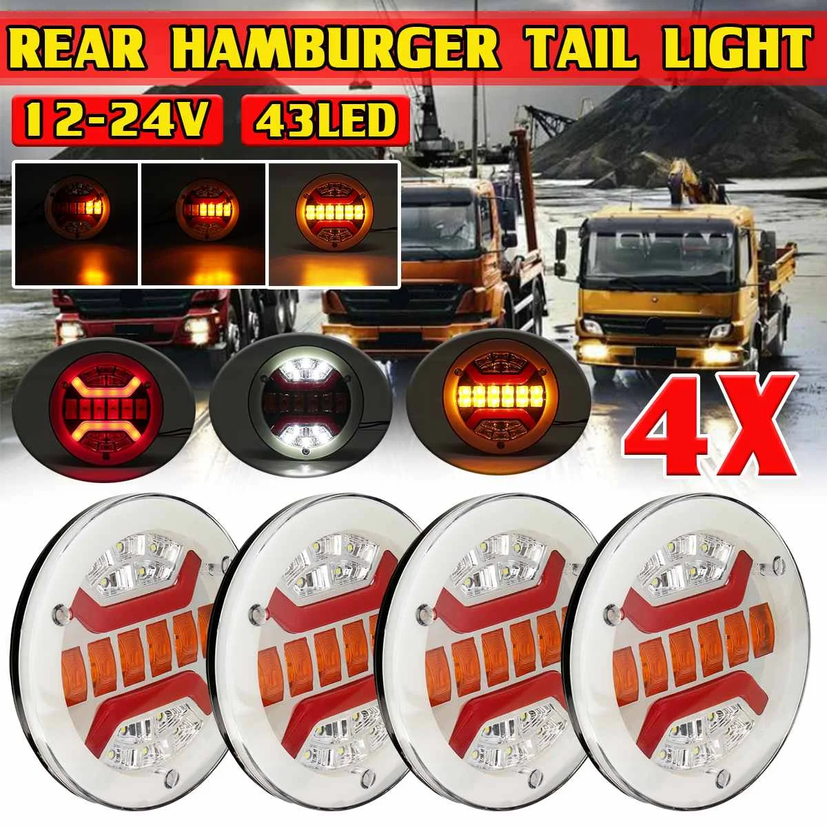 

New Truck Trailer 42 LED Rear Tail Light For Truck Lorry Van Caravan Bus Camper Taillights Brake Stop Lamp Turn Signal Indicator