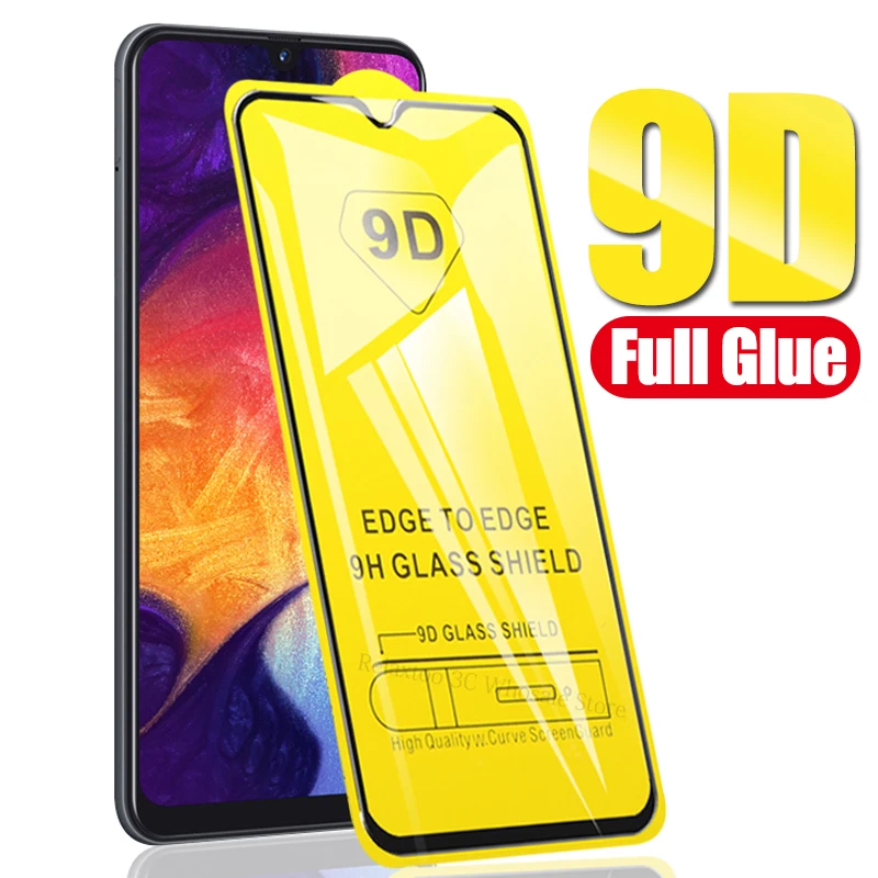 Закаленное стекло с полным покрытием для samsung a50 9D Защитное galaxy a10 a20 a30 a40 a70 2019 a505F