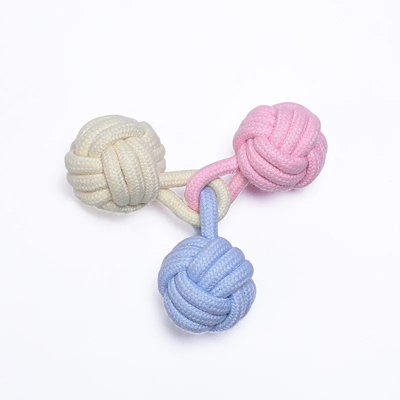 

Dogs Cotton Rope Chew Toy Pet Interactive Toys Durable Dog Puppy Funny Cleaning Teeth Bite-Resistant Playing Toy Macaron Color
