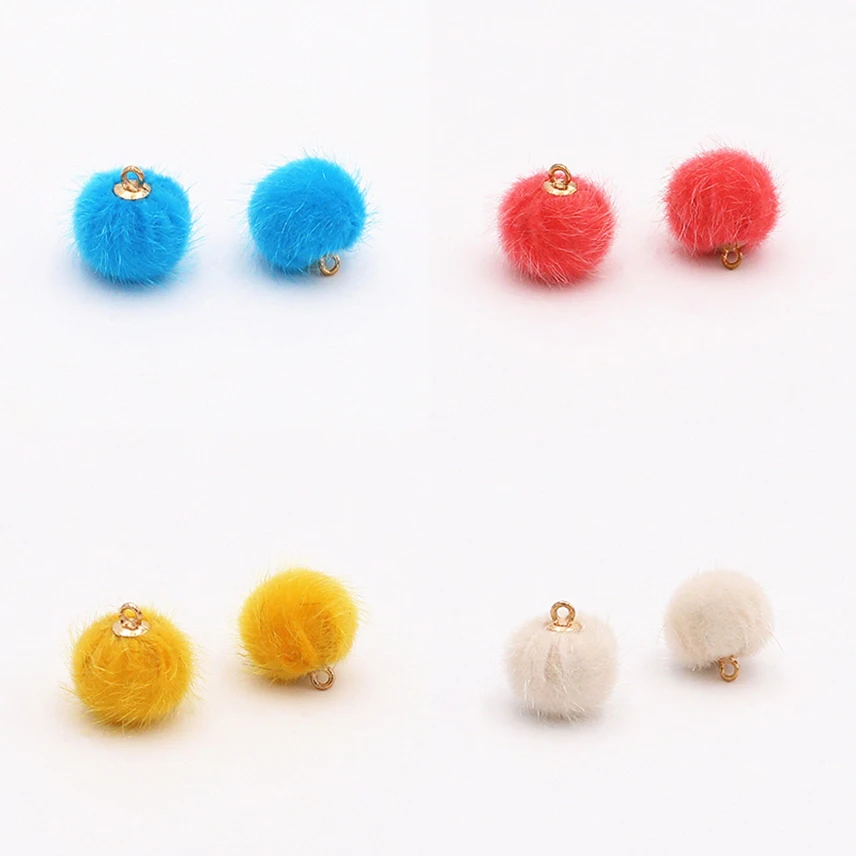 

10Pcs 1.6cm DIY Faux fur Pompons Handmade Hairball Product Crafts Pompom for Handicrafts Balls Charms for Earring Jewelry