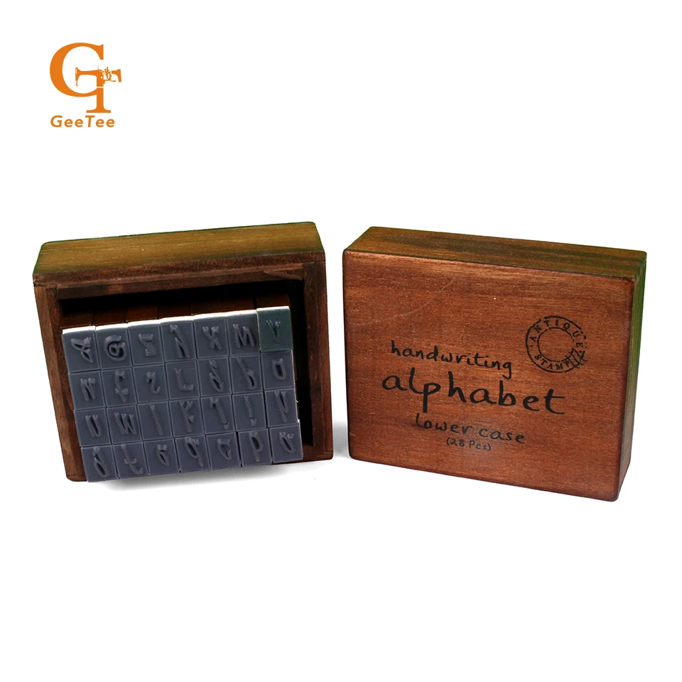 Ниже/прописные буквы алфавита штамп окно почерк Stamp Античная Деревянный 28