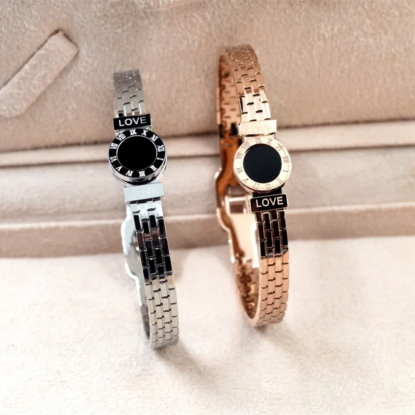 Браслет манжета женский из нержавеющей стали и титана стильное ювелирное