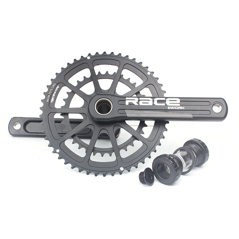 

Racework Road Bike Crankset 50-34T/52-36T/52-42T/53-39T 170mm Crank GXP Chainring BB86 Bottom Bracket