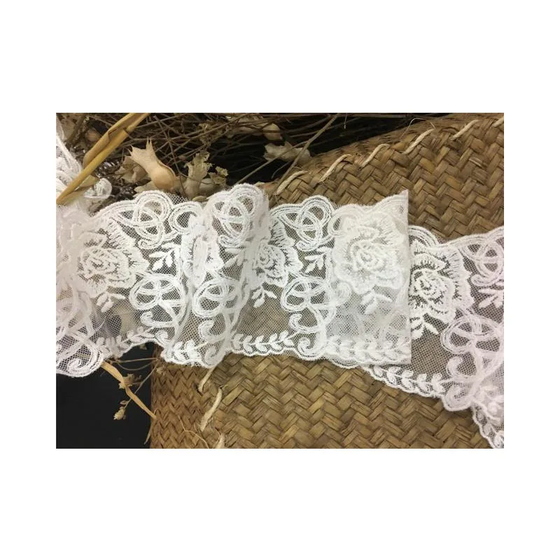 Exquisite embroidery mesh lace This white cotton accessories 8cm wide | Дом и сад