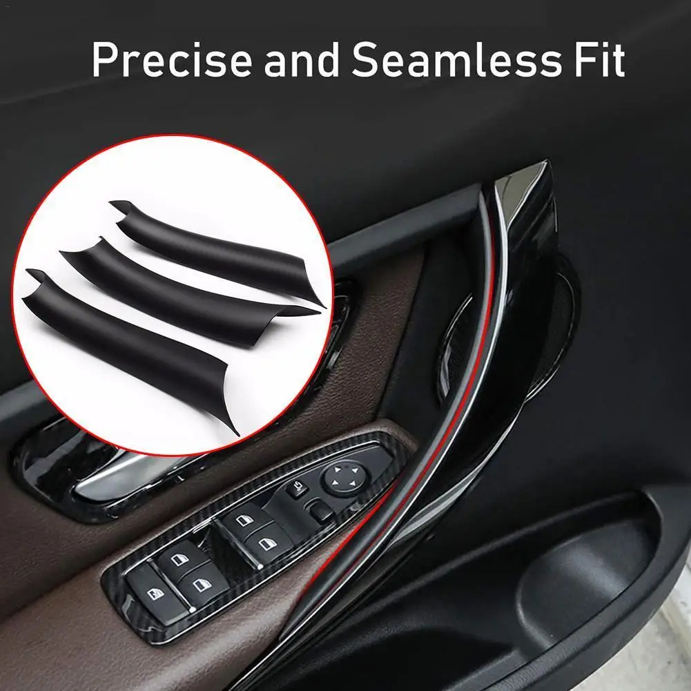 

Car Styling Interior Carbon Fiber Texture Door Pull Handle Protective Cover Trim For BMW X5 X6 F15 F16 2014 2015 2016 2017 2018