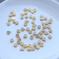 14k zircon round cake color preserving 6mm single hanging opening for diy necklaces earrings accessories jewelry and hardwar