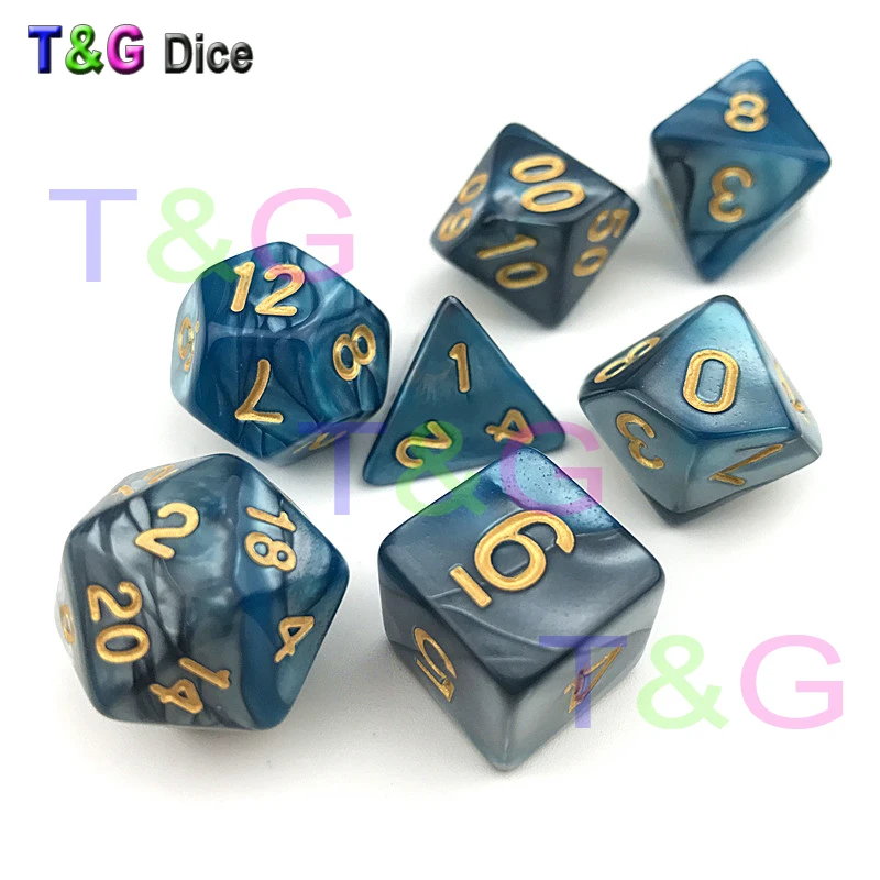 Новые разноцветные кубики Dado Набор для подземелий и драконов Rpg игра 7 шт./компл.