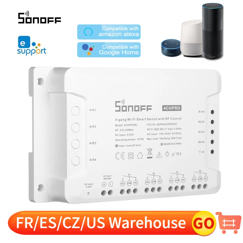 Умный переключатель SONOFF 4 канала R3/PRO R3 433 МГц | Электроника