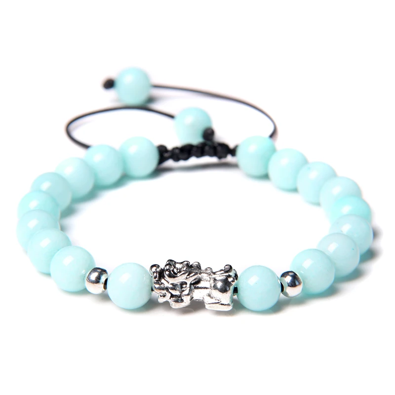 

Fashion Design Buddhism Six Word Men Bracelets 8mm Faceted Motto Beads Bangle For Homme Alloy Pixiu Charm Bracelet Lucky Gifts