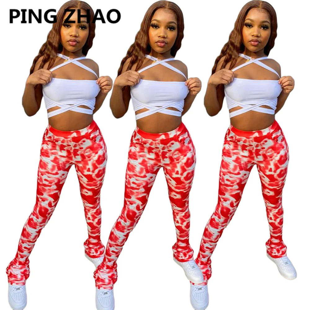 Комплект из 2 предметов пин-Чжао однотонный укороченный топ без рукавов с принтом